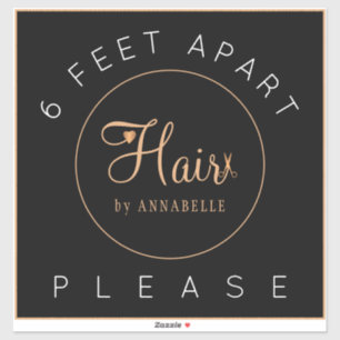 Sicherheitsdistanzzeichen Haarsalon Name eleganter Aufkleber
