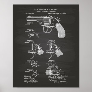 Sicherheitsfang Feuerwaffen 1893 Patent Kunst Krei Poster