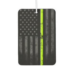Sicherheitsgelbe Linienarbeiter Amerikanische Flag Autolufterfrischer