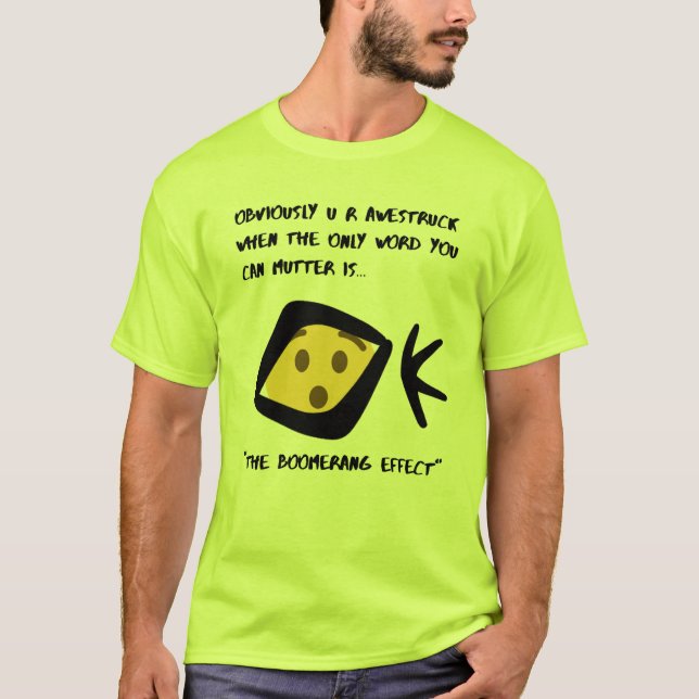 Sicherheitsgrün "Awestruck" Boomeranging T-Shirt (Vorderseite)