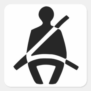 Sicherheitsgurt-Symbol Quadratischer Aufkleber