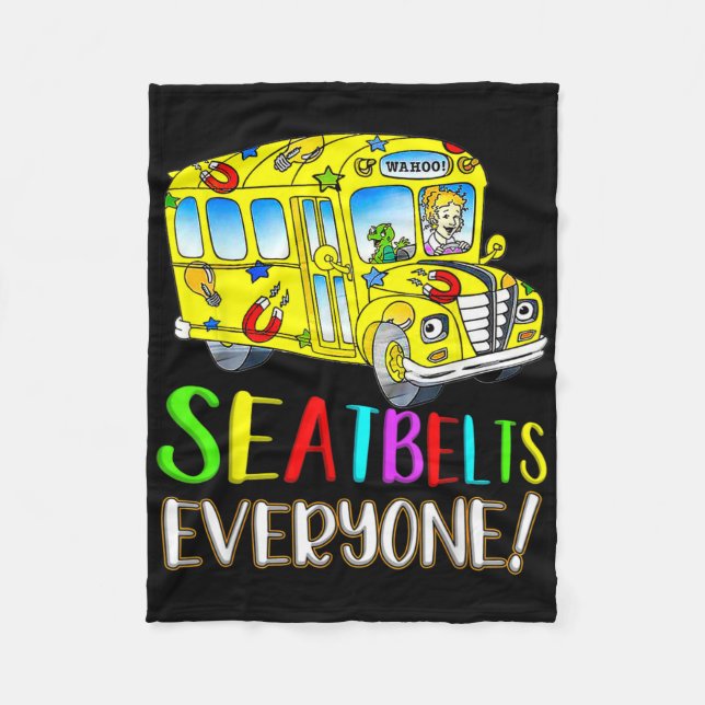 Sicherheitsgurte für alle Spaß Magic School Bus-Fa Fleecedecke (Vorderseite)