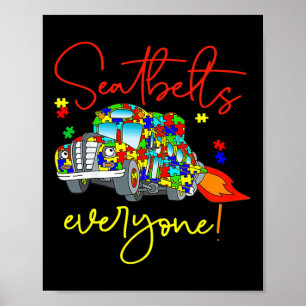 Sicherheitsgurte für jeden Autismus Awareness Magi Poster