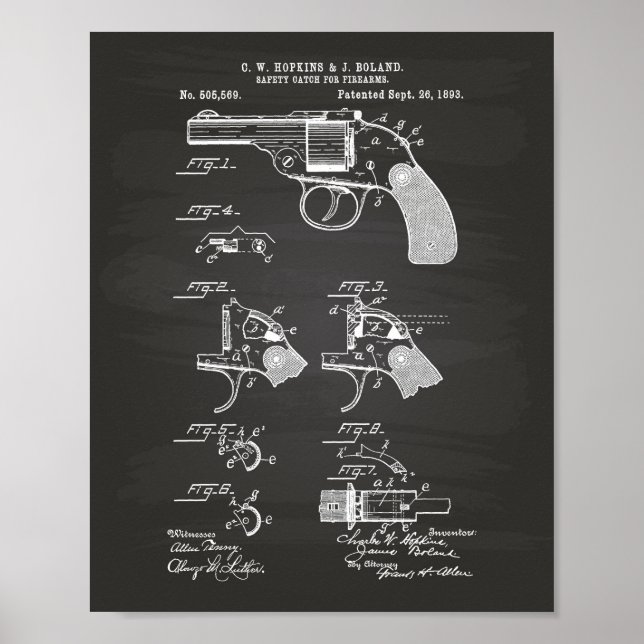 Sicherheitshinweis Feuerwaffen 1893 Patentenkatalo Poster (Vorne)