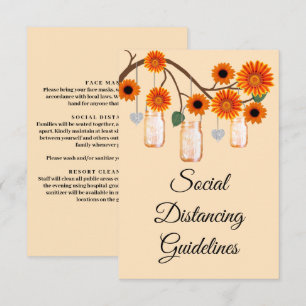 Sicherheitsmaßnahmen für Orange Flowers Mason-Gläs Begleitkarte