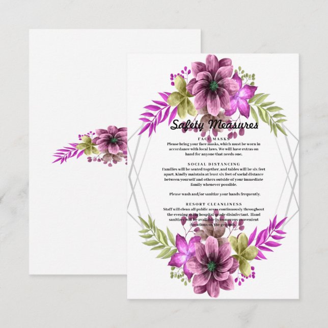 Sicherheitsmaßnahmen für rosa und grüne Flora und  (Vorne/Hinten)