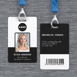 Sicherheitsmitarbeiter-Foto-ID-Barcode in Schwarz Ausweis