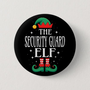Sicherheitswache-Elf-Job-Titel Lustiges Weihnachte Button