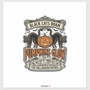 Sicherheitswache-Halloween-Shirt mit schwarzen Kat Aufkleber
