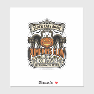 Sicherheitswache-Halloween-Shirt mit schwarzen Kat Aufkleber