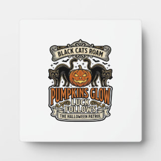 Sicherheitswache-Halloween-Shirt mit schwarzen Kat Fotoplatte