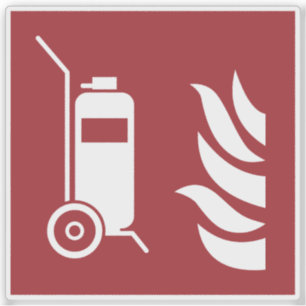 Sicherheitszeichen für Feuerlöscher auf Rädern Aufkleber
