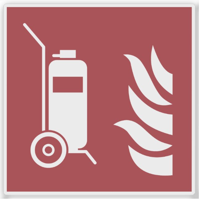 Sicherheitszeichen für Feuerlöscher auf Rädern Aufkleber (Vorderseite)