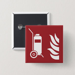 Sicherheitszeichen für Feuerlöscher auf Rädern Button