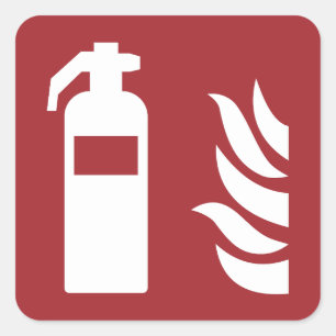 Sicherheitszeichen für Feuerlöscher Quadratischer Aufkleber