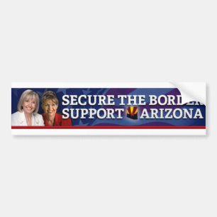 Sichern Sie die Grenzeunterstützung Arizona Autoaufkleber