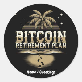 Sichern Sie Ihre Zukunft mit einem Bitcoin-Rentenp Runder Aufkleber