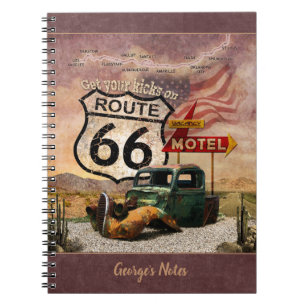 Sichern Sie sich Ihre Kicks auf der Route 66 (anpa Notizblock