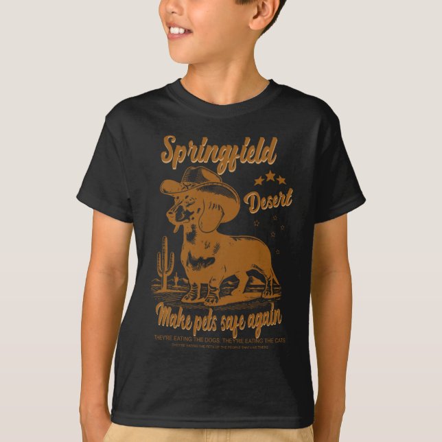 Sichern von Haustieren Cowboy-Dackel Hunde-Abstimm T-Shirt (Vorderseite)