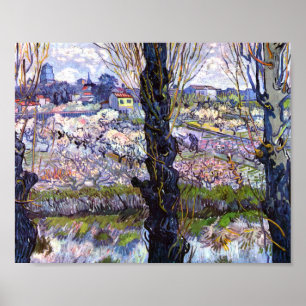 Sicht auf Arles, blühende Orchideen (1889) Van Gog Poster