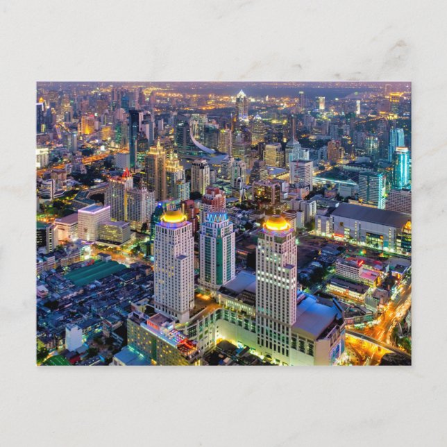Sicht auf Bangkok in der Nacht Postkarte (Vorderseite)
