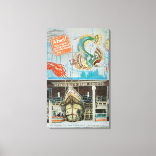 Sicht auf Bernsteins Fischgrotte mit Fisch Leinwanddruck