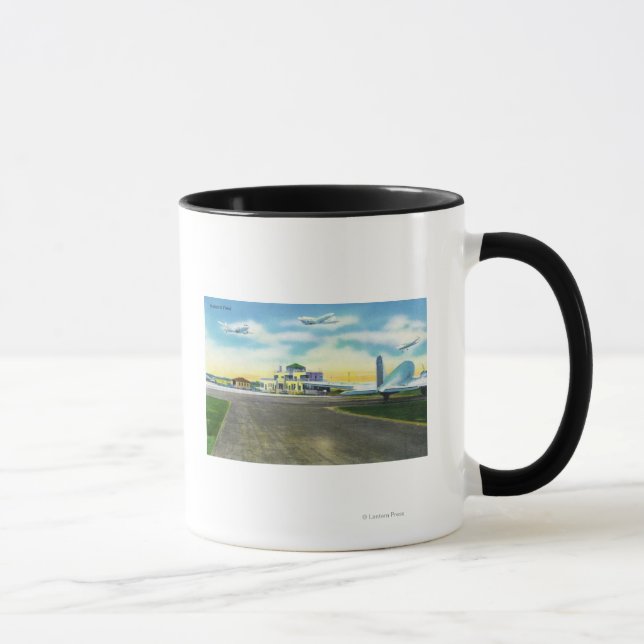 Sicht auf das Brainarfeld, Flugzeug Landung & Tasse (Rechts)