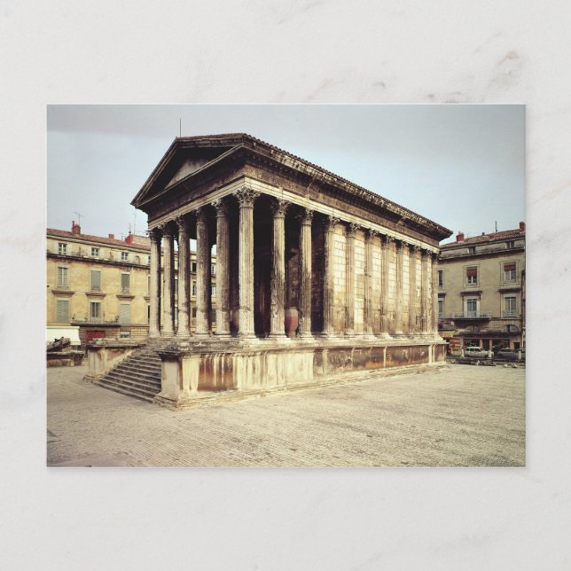 Sicht auf das Maison Carree, um 19 v. Chr. Postkarte (Vorderseite)