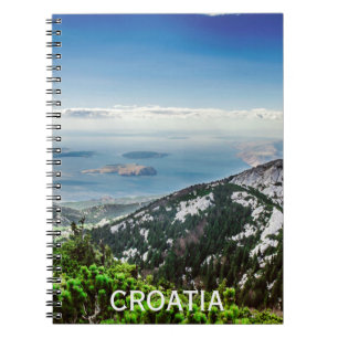 Sicht auf das Meer aus den Bergen in Kroatien Notizblock