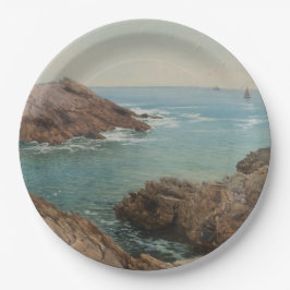 Sicht auf das Meer (Küstenlandschaft) (Marine) Pappteller