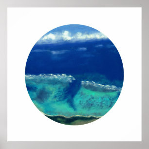 Sicht auf das Okinawa-Meer (Zen-Kreis) Poster