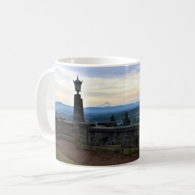 Sicht auf den Berg Hood, Portland, Oregon Kaffeetasse (Vorderseite Links)