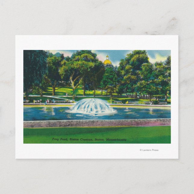 Sicht auf den Bostoner Froschteich Postkarte (Vorderseite)