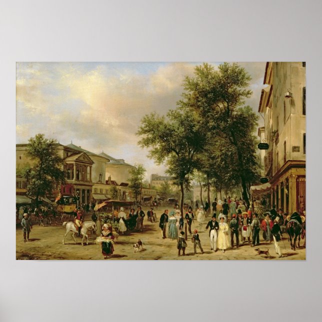 Sicht auf den Boulevard Montmartre, Paris, 1830 Poster (Vorne)