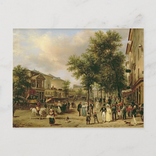 Sicht auf den Boulevard Montmartre, Paris, 1830 Postkarte (Vorderseite)