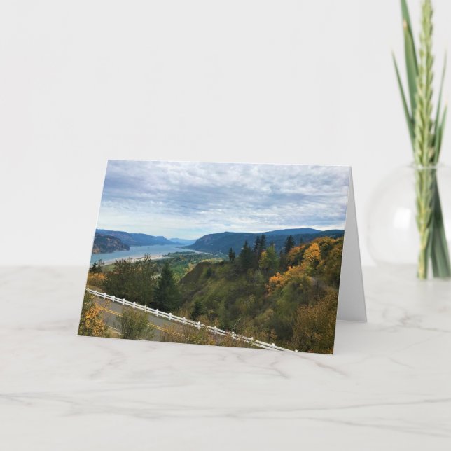 Sicht auf den Columbia River, Columbia River Gorge Karte (Vorderseite)