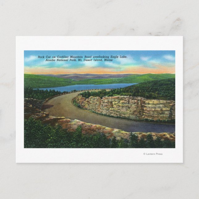 Sicht auf den Felsvorsprung auf Cadillac Mt View E Postkarte (Vorderseite)