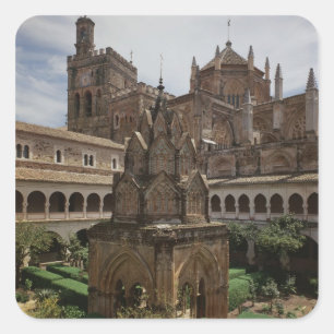 Sicht auf den Mudejar-Kreuzgang Quadratischer Aufkleber