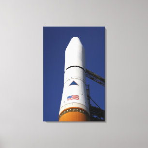 Sicht auf den Nasenkegel der Delta-IV-Rakete Leinwanddruck