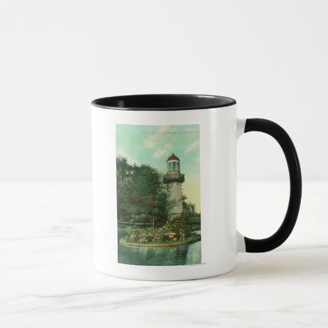 Sicht auf den Palmer Park LighthouseDetroit, MI Tasse (Rechts)