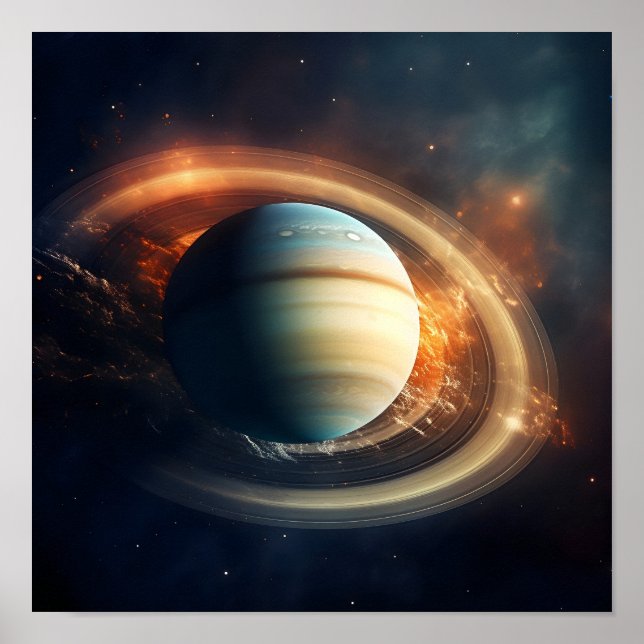 Sicht auf den Saturn aus dem Weltraum Poster (Vorne)