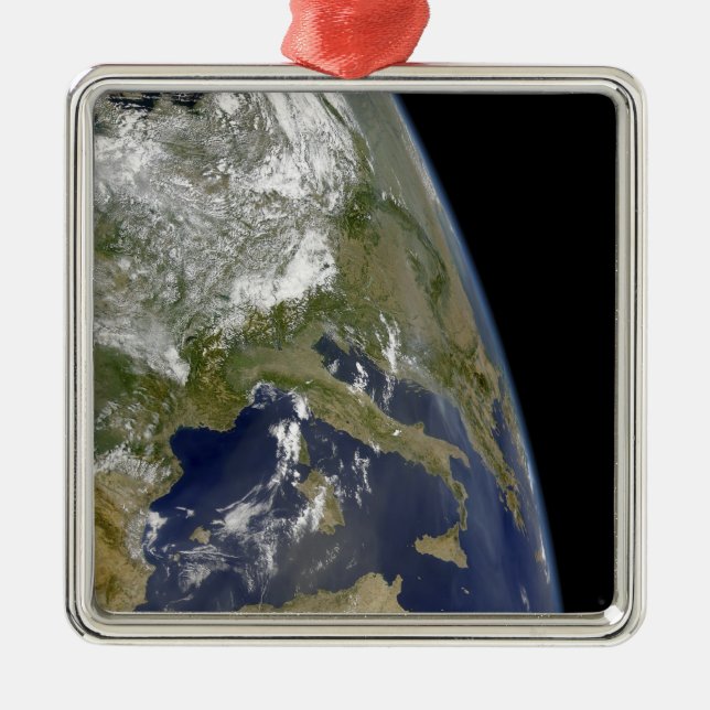 Sicht auf den Western Mittelmeer Silbernes Ornament (Vorne)