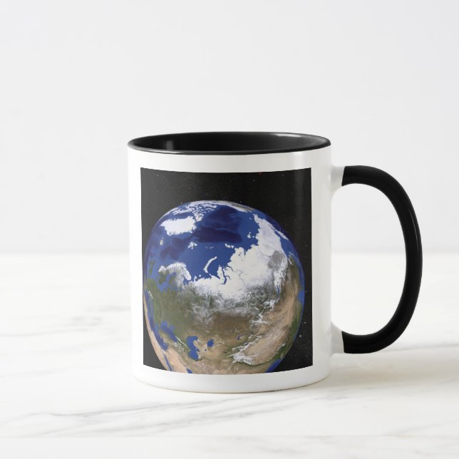 Sicht auf die Erde mit dem arktischen Raum Tasse (Rechts)