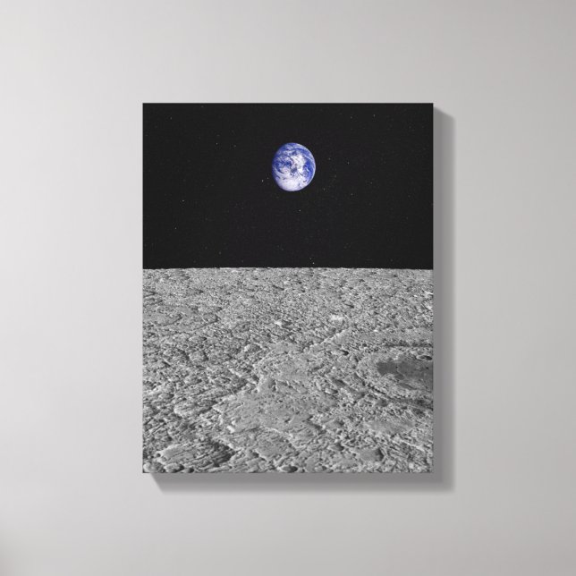 Sicht auf die Erde vom Mond Leinwanddruck (Vorderseite)