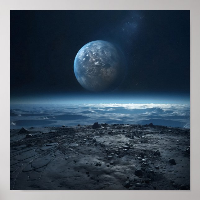 Sicht auf die Erde vom Mond Poster (Vorne)