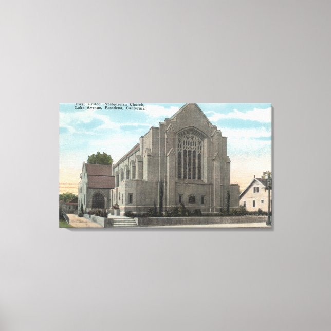 Sicht auf die Erste Vereinigte Presbyterianische K Leinwanddruck (Vorderseite)