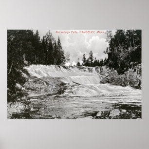 Sicht auf die Fälle von Kennebago Poster