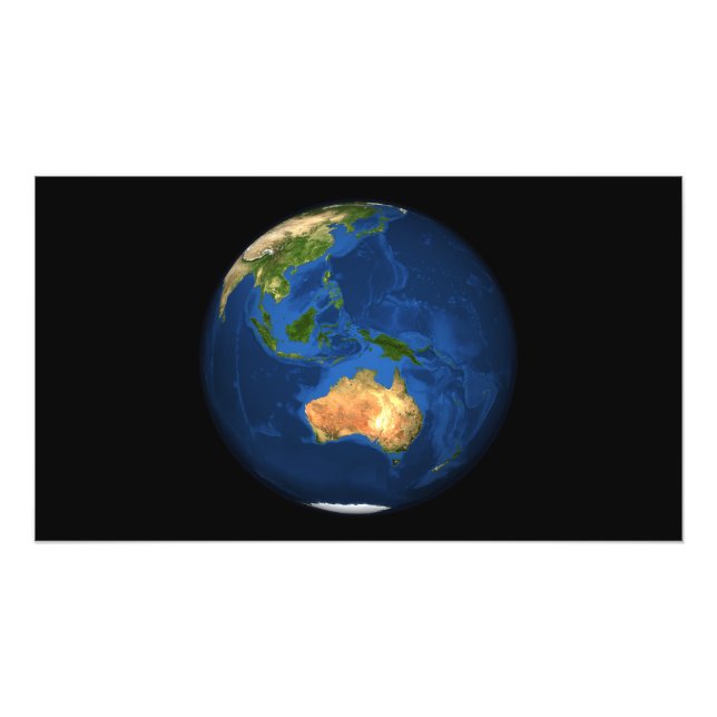 Sicht auf die ganze Erde mit Indonesien, Ozean Fotodruck (Vorne)