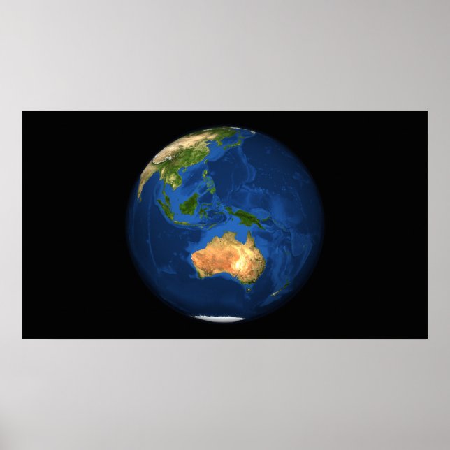 Sicht auf die ganze Erde mit Indonesien, Ozean Poster (Vorne)