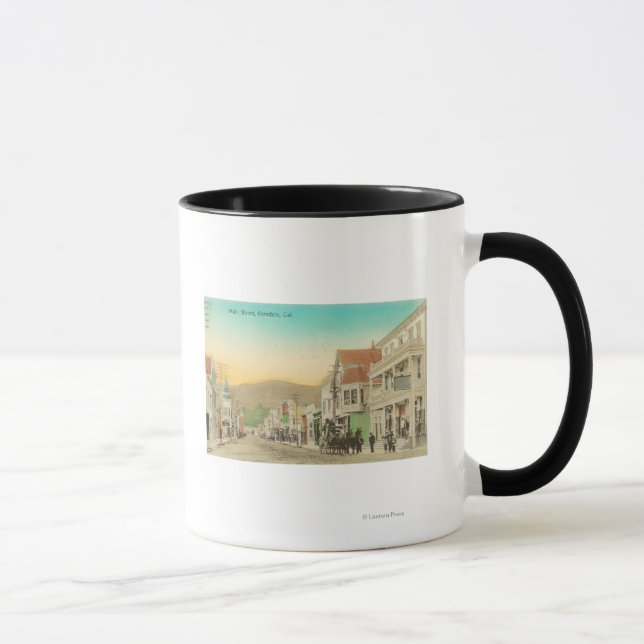 Sicht auf die Hauptstraße, Pferdetransport Tasse (Rechts)